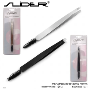 פינצטה אלכסונית עם מסרק ריסים